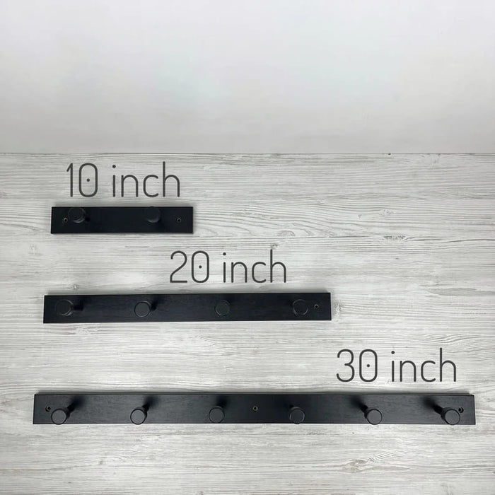 Black Wall - Mounted Wooden Shelf for Shoes With Metal Hooks - Image 4