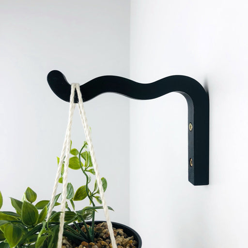 Black Wavy Plant Hook for Indoor | 6"x4" - Image 1