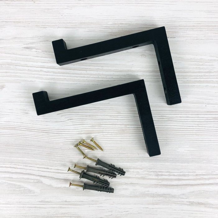 Brackets with Lip for Wall Shelves | Black - Image 4