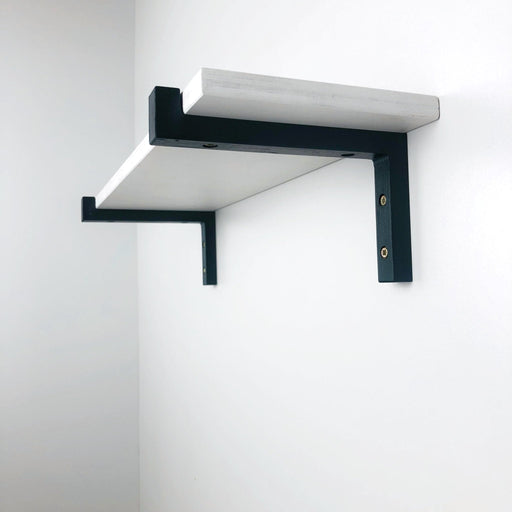 Brackets with Lip for Wall Shelves | Black - Image 2