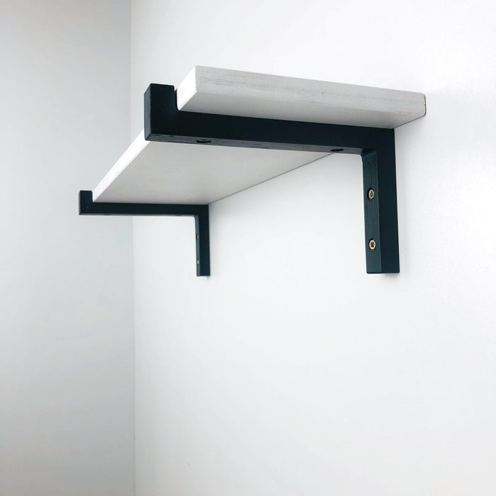 Brackets with Lip for Wall Shelves | Black - Image 2