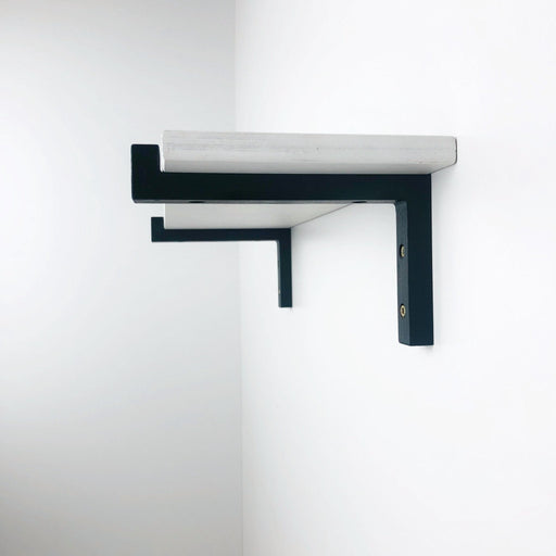 Brackets with Lip for Wall Shelves | Black - Image 1