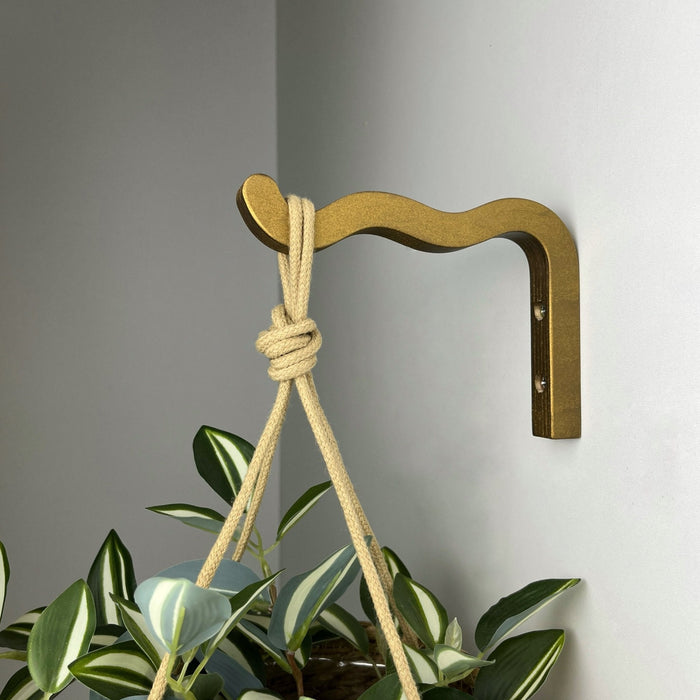 Bronze Wavy Plant Hook for Indoor | 6"x4" - Image 1
