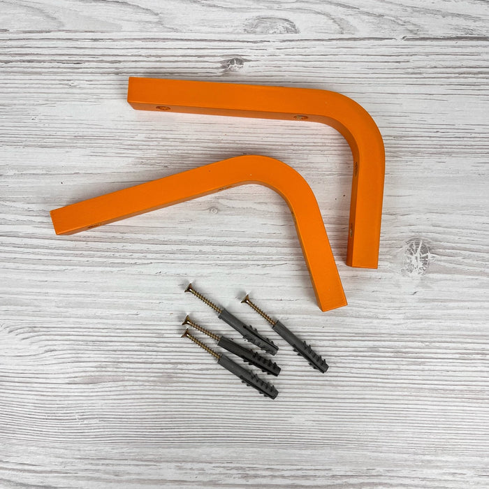 Colorful Wood Brackets for Shelves | Orange 6"x4" - Image 3