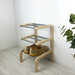 3 Tier Wooden Small Shoe Rack | Natural + Silver Rods - Image 1