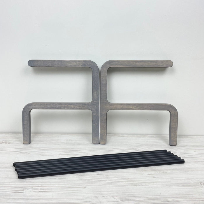 Compact Wooden Shoe Organizer | Gray + Black Rods - Image 6