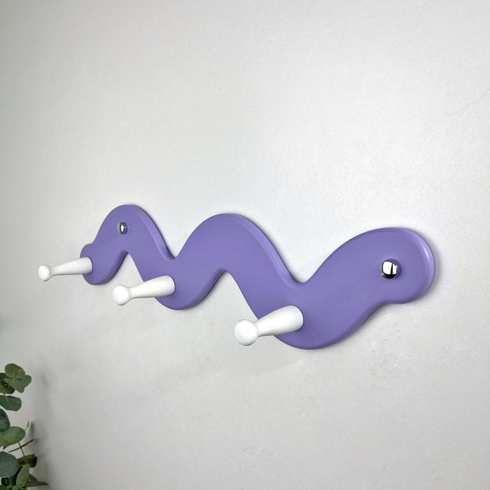 Cute Snake Coat Rack with 3 Hooks | Purple Color - Image 1