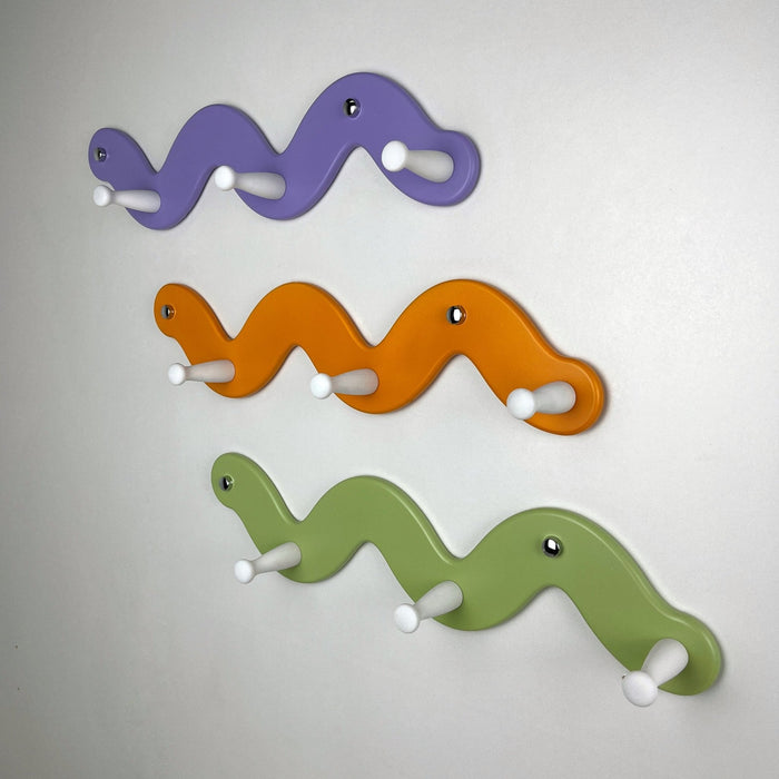 Cute Snake Coat Rack with 3 Hooks | Purple Color - Image 2