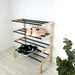 Entryway Shoe Storage Rack with Shelves | Natural + Black Rods | 4 Tiers - Image 5