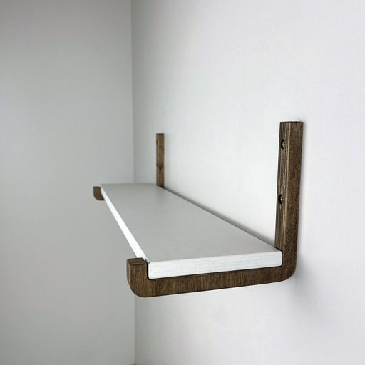 Floating Shelf Brackets With Lip | Walnut - Image 2