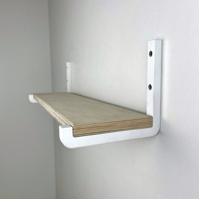 Floating Wood Wall Shelf Brackets with Lip - Image 3
