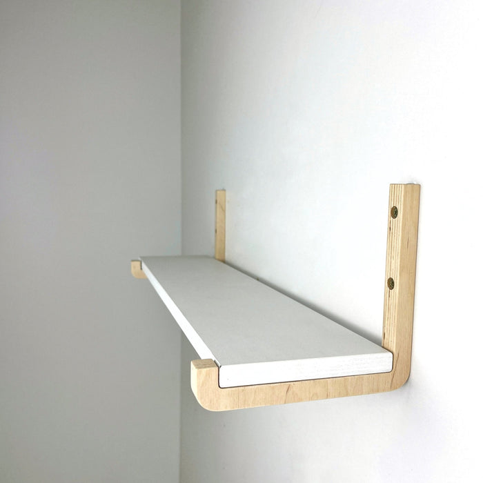 Floating Wood Wall Shelf Brackets with Lip - Image 2