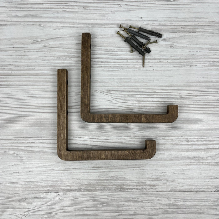 Floating Wood Wall Shelf Brackets with Lip - Image 6