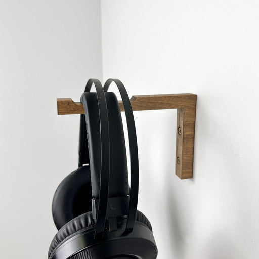 Gamer Headset Hook Holder for Wall | Walnut 6"x4" - Image 2