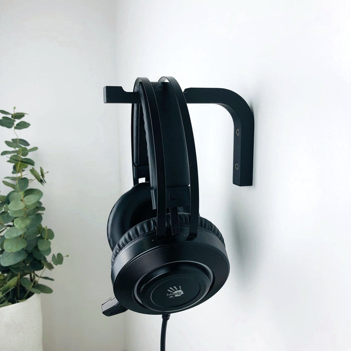 Headphone Bracket Hanger for Wall | Black 6"x4" - Image 1