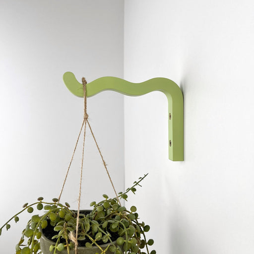 Wavy Bracket for Indoor Plants | Green 6"x4" - Image 1