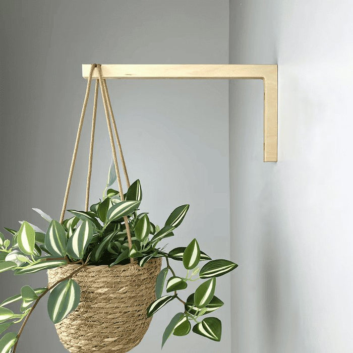 Long Wooden Plant Bracket for Wall | Natural 10" 12" - Image 1