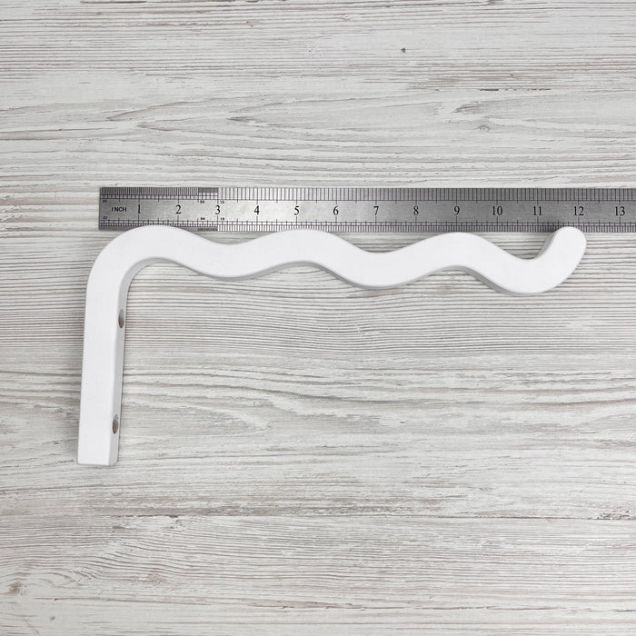 Long Wavy Wall Hook For Planter | White 12"x6" - Image 3