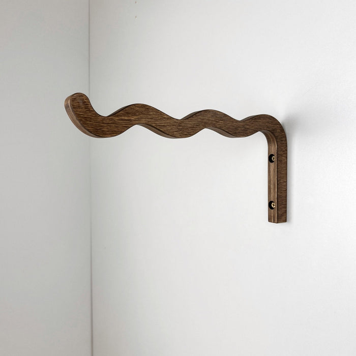 Long Wavy Wall Plant Hook | Walnut 12"x6" - Image 2