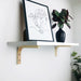 Long White Floating Wall Shelf With Brackets - Image 2