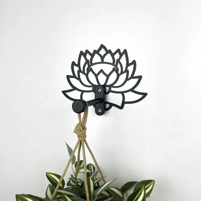 Lotus Plant Hanger Bracket for Planter | Black 6" - Image 1