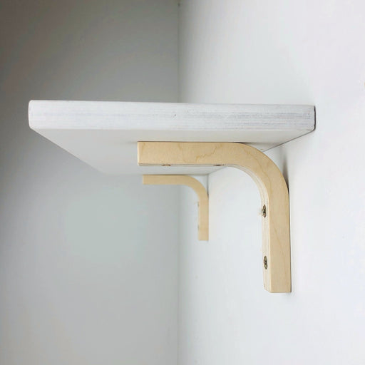 Mini Wooden L Shelf Brackets | Unfinished 4"x4" - Image 1