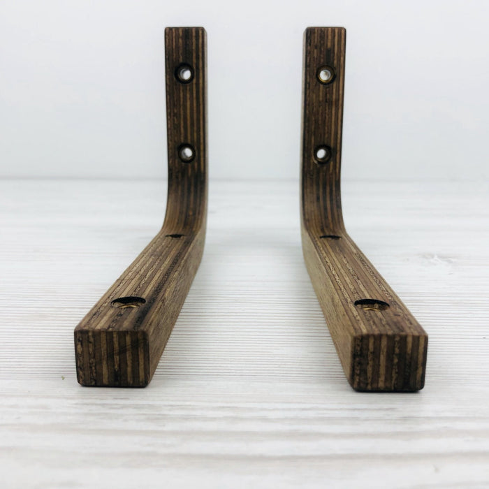 Minimalist Shelf Brackets for Wall | Walnut 6"x4" - Image 4