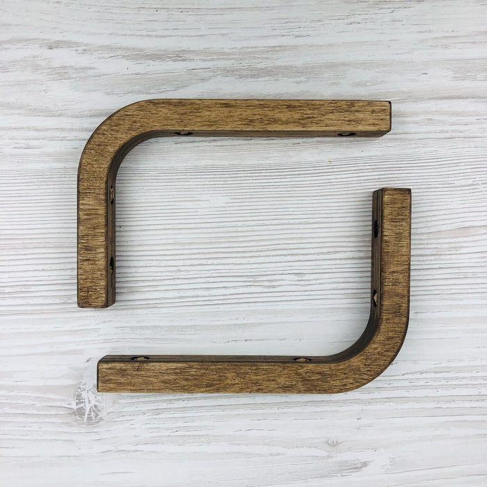 Minimalist Shelf Brackets for Wall | Walnut 6"x4" - Image 3