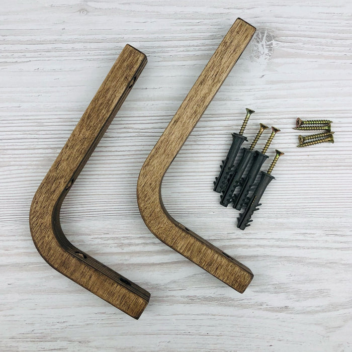 Minimalist Shelf Brackets for Wall | Walnut 6"x4" - Image 5