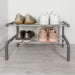 Minimalist Two - Level Shoe Rack | Gray + Metal Rods - Image 2