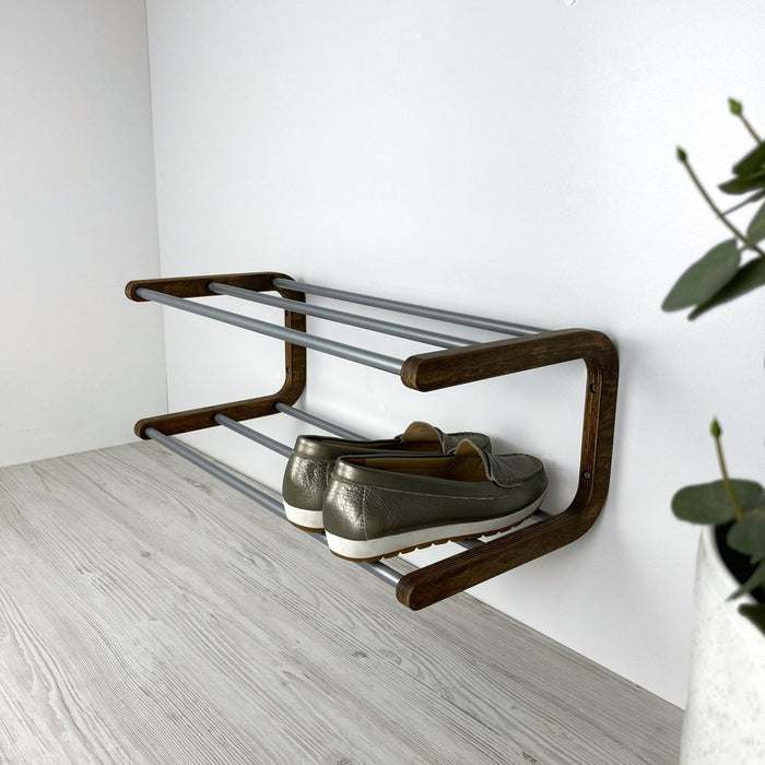 Minimalist Wooden Shoe Rack | Wall Organizer for Entryway - Image 1