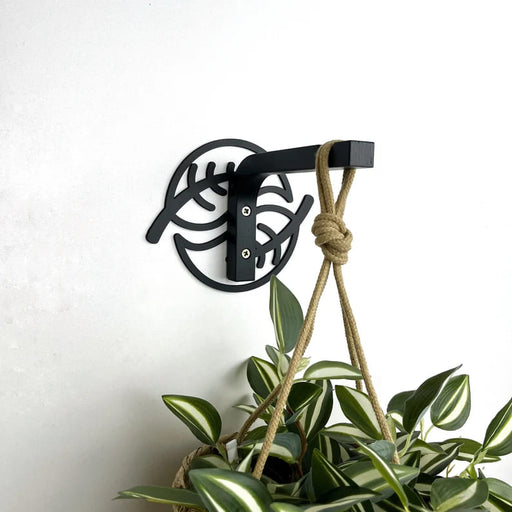 Botanical Plant Hanger Hook for Wall | Black 6" - Image 2