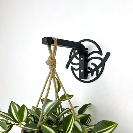 Botanical Plant Hanger Hook for Wall | Black 6" - Image 1