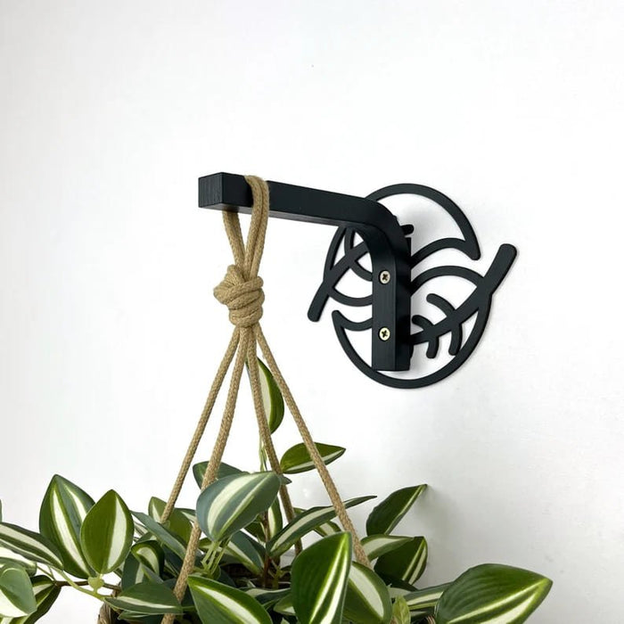 Botanical Plant Hanger Hook for Wall | Black 6" - Image 1