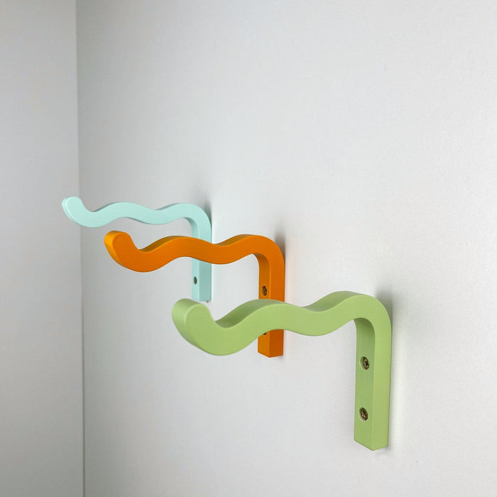 Modern Colorful Wavy Plant Bracket | Orange 6"x4" - Image 5