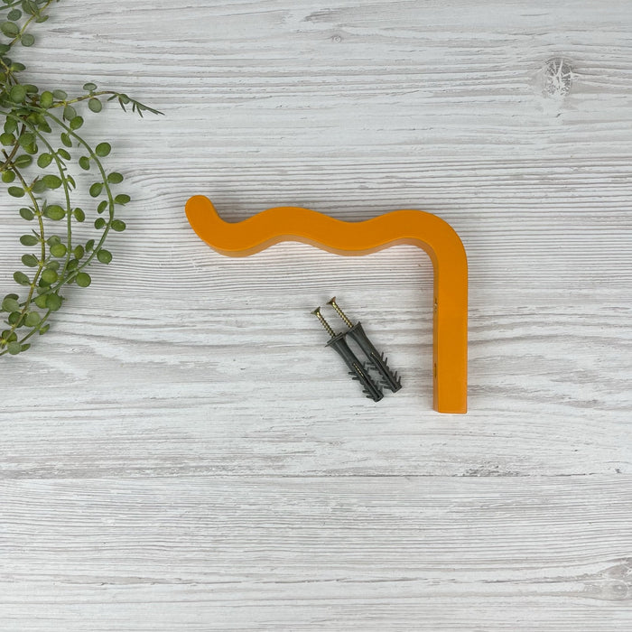 Modern Colorful Wavy Plant Bracket | Orange 6"x4" - Image 3