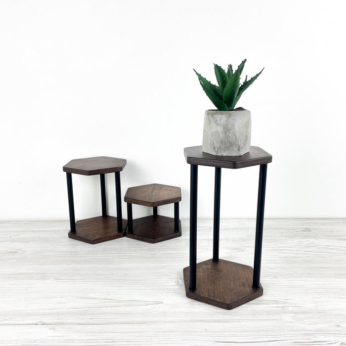 Modern Plant Stand Set of 3 | Geometric Indoor Holders - Image 3