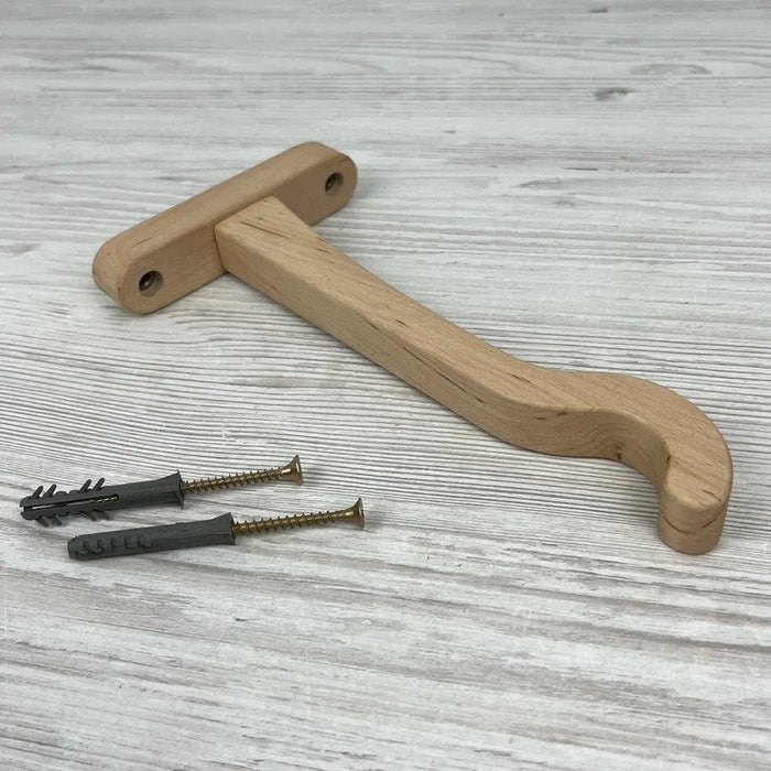 Modern Wall - Mounted Wooden Hook for Plants | Natural Color - Image 3