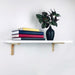 Modern White Floating Shelf with Wood Brackets - Image 2