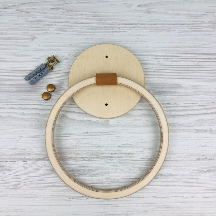 Modern Wood Bathroom Towel Ring | Natural - Image 3