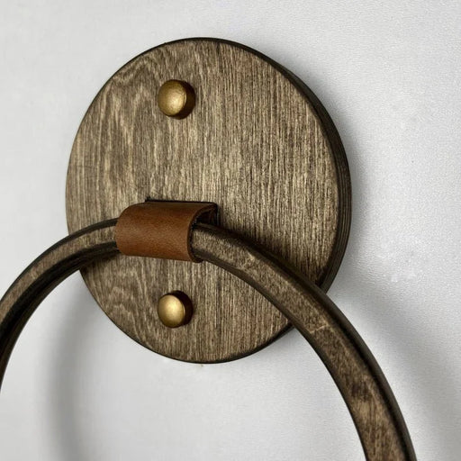 Modern Wood Bathroom Towel Ring | Walnut - Image 2