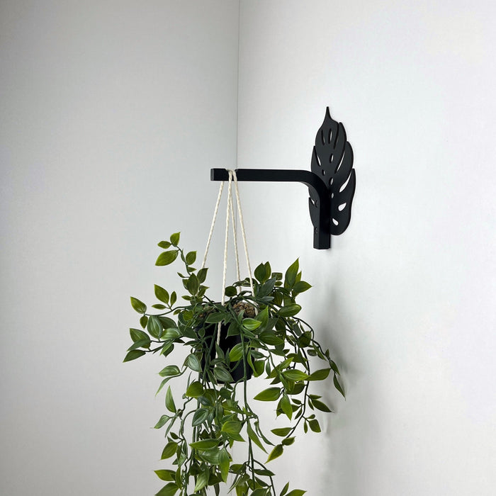 Monstera Leaf Wall Hook for Planter | Black - Image 2
