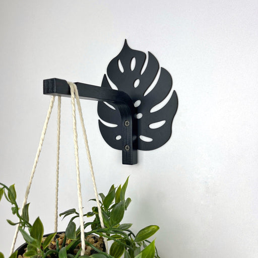 Monstera Leaf Wall Hook for Planter | Black - Image 1