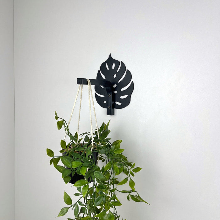 Monstera Leaf Wall Hook for Planter | Black - Image 3