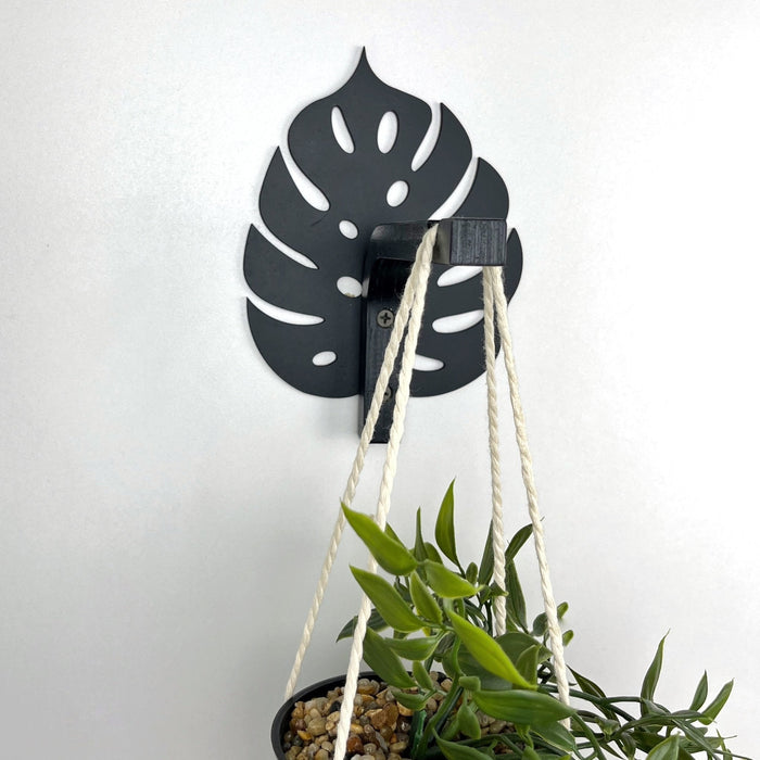 Monstera Leaf Wall Hook for Planter | Black - Image 4