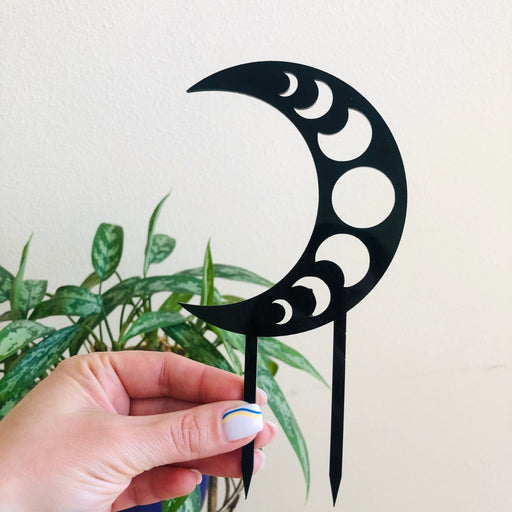Mystical Moon Phase Plant Trellis | Black - Image 1