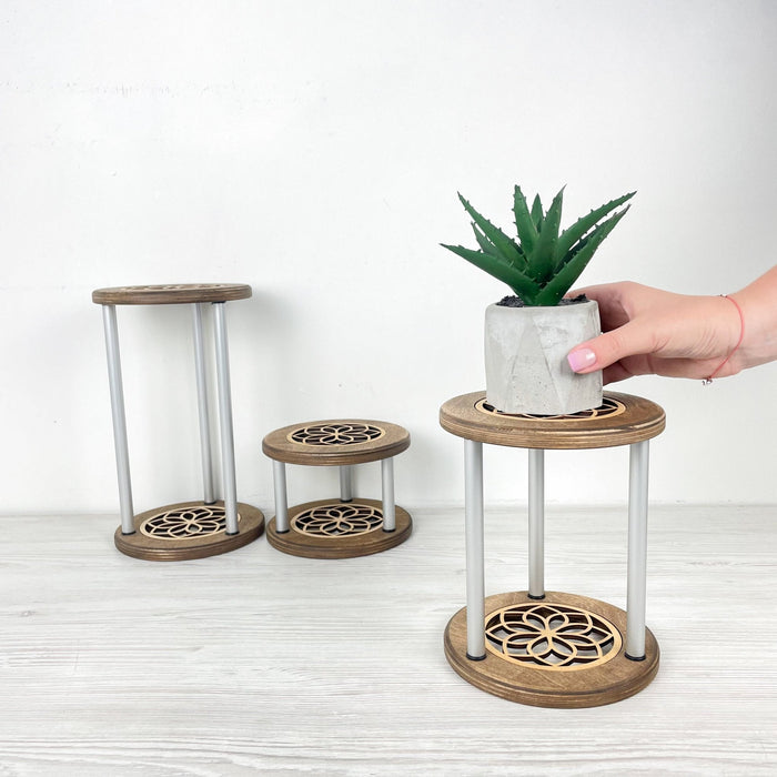 Organic Curve Plant Stand Trio | Modern Natural Aesthetic - Image 3
