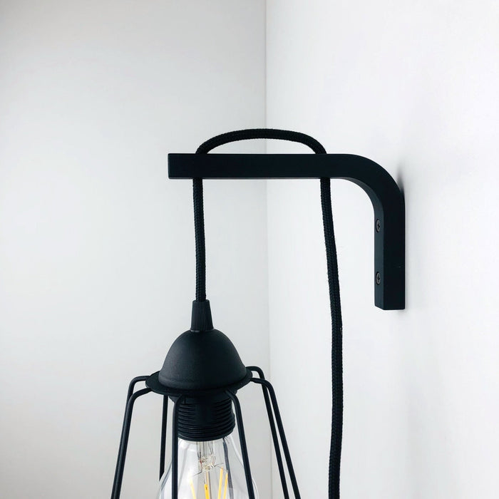 Pendant Light Bracket for Wall | Black 6"x4" - Image 1