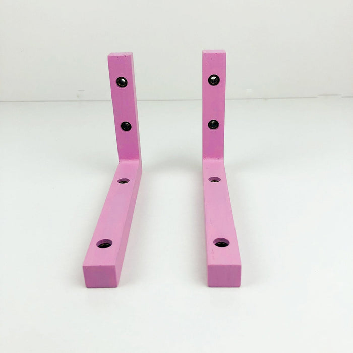 Pink Wooden Wall Brackets for Floating Shelves | 6"x4" Modern Support - Image 4
