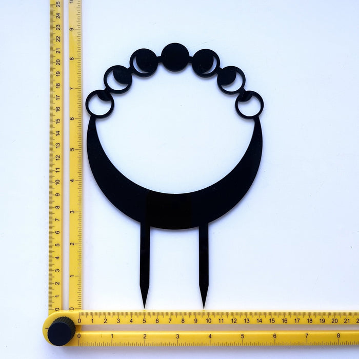 Round Moon Phase Plant Trellis | Black - Image 4